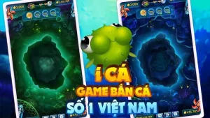 Giao diện Bắn Cá ICA sống động với cá nhiều màu sắc và hiệu ứng ánh sáng huyền ảo.