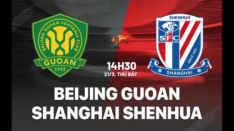Cầu thủ của Shanghai Shenhua và Beijing Guoan đấu tranh gay go trên sân